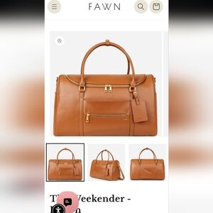 Fawn Design Tan The Weekender Leather Travel Bag